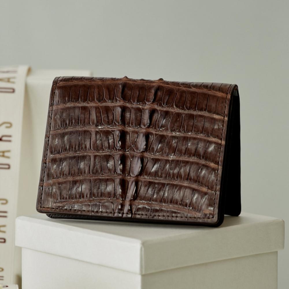 

Daks Brown Crocodile Leather Wallet Dbwa3f717w3 Single option