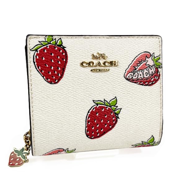 

Coach CAP18 Snap Bifold Mini Strawberry Chalk IMCAH Strawberry Wallet, Wallet, Print, Multicolor, Pattern, Women s [Outlet Item] [Used]