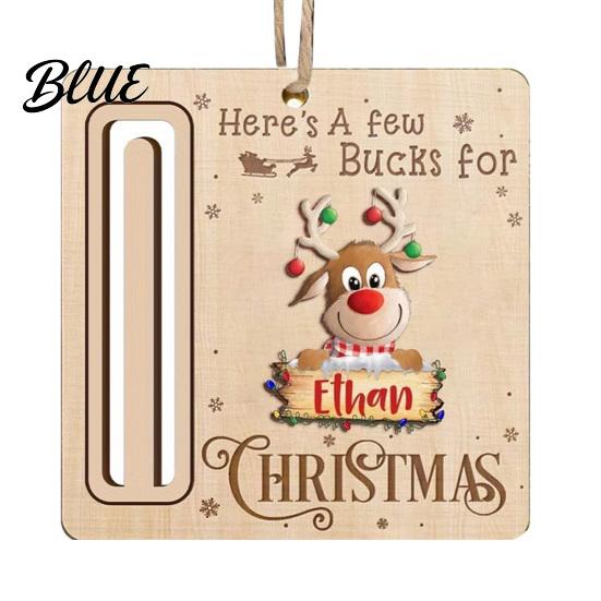 Christmas Tree Wood Cash Gift Money Holder Santa Reindeer Decorations Rustic Ornament Wooden Card Creative