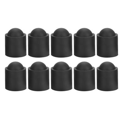 10pcs Pool Cue Tip Rubber Cover Billiards Cues Stick Protection Cap Accessory (Black)