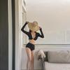 Source an Ins Spice Girl Swimsuit Female Sexy Split High Waist Belly Cover Skinny Long Sleeve Swimsuit