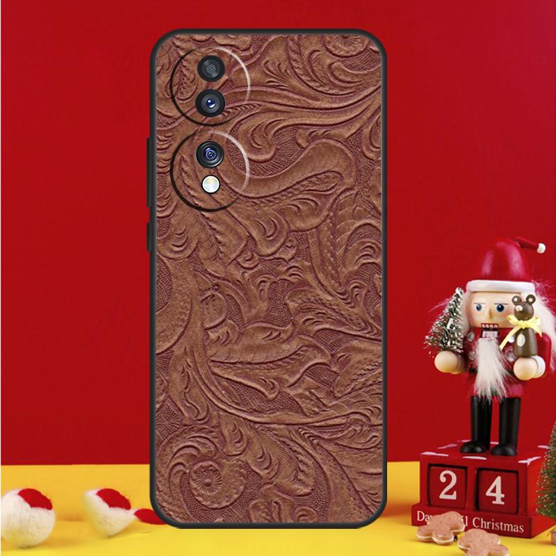 Brown Hand Tooled Western Case For Honor Magic 7 6 8 Pro Honor Win X9a X9b X9c X9d X8c X8b 50 70 90 200 400 Lite Cover