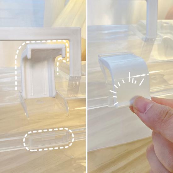 Storage Box Dust-proof Visible Plastic Large Capacity Face Cover Container for Dorm