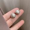 Geometric Square Bread Pearl Earrings, 925 Silver Needle Minimalist Niche Design Fashion Stud Earrings for Women