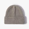 Cross-Border Soft Double Layer Pullover Bare Plate Knitted Warm Dome Hat Acrylic Beanie