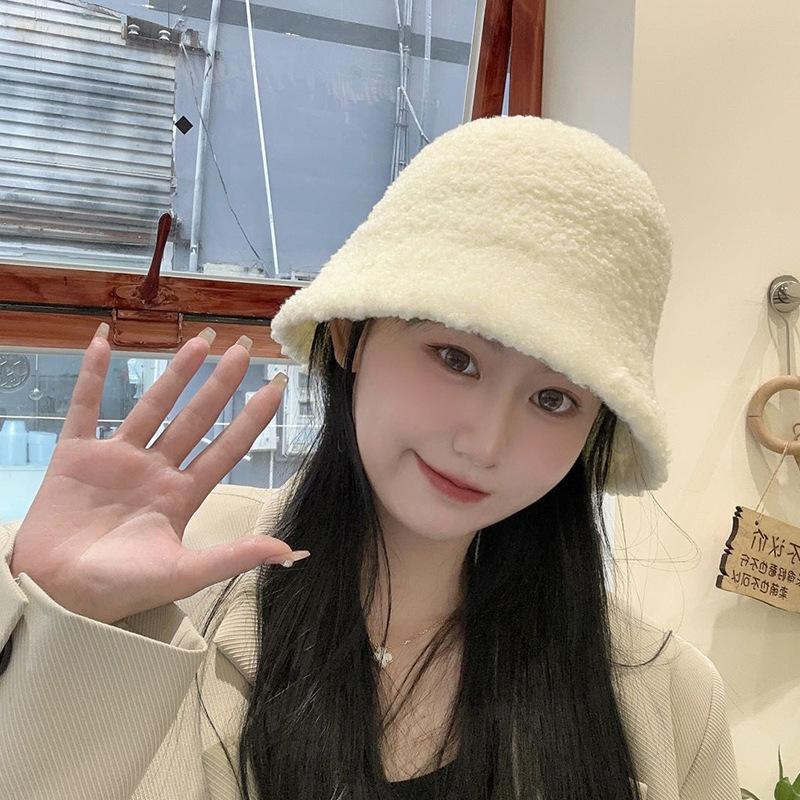 Bucket Hat Women's Autumn and Winter Light Luxury Style Versatile Bucket Hat Windproof Warmth Ear Protection Woolen Fisherman Hat