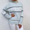 Women S Half High Neck Snowflake Pullover Knit Sweater