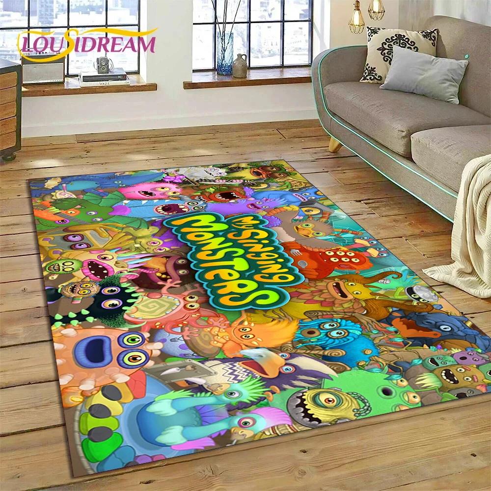 3D Game My Singing Monsters Cartoon Rug Carpet for Living Room Bedroom Home Decor,Floor Mat Non-slip for Sofa  Doormat Gift Kids
