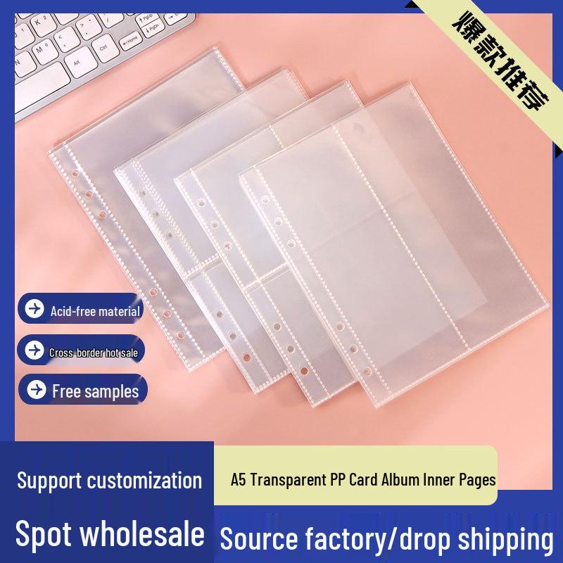 insA5 Sticker Storage Binder Refill Pages, Type Guka Sticker Card, 6-Hole PP Journal Card Inserts, ins Style