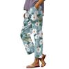 Women's Casual Drawstring Waist Pants with Elastic Waistband and Side Pockets Relaxed Fit Floral Print Lounge Trousers for Everyday Wear