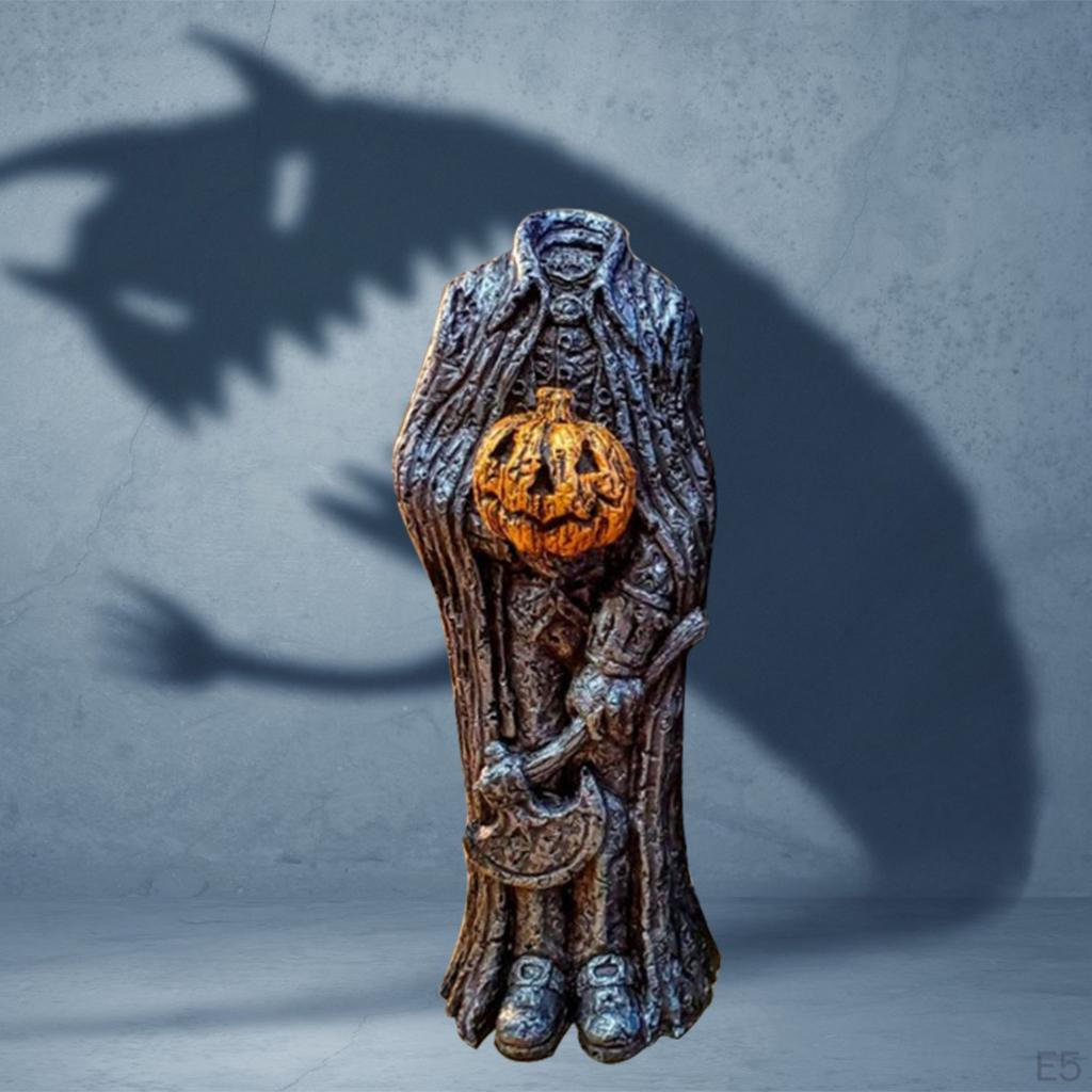 Durable Pumpkin Head Ornaments Halloween Statue Festive Office Entrance Bedroom Decorations for