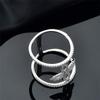 925 Sterling Silber Blumenlinien Kristall Zirkon Micro Pave Fashion Party Ring für Frauen im europäischen Stil edler Schmuck