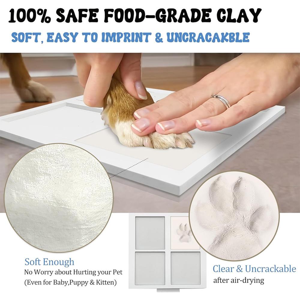 DIY Pet Paw Imprint Memorial Frame Cat Dog Footprint Ink Paste Tabletop Stand Souvenir Picture Frame