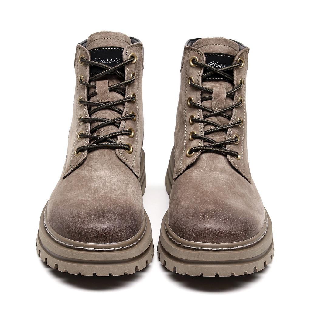 Desert boots classic leather thick-soled yellow gray boots women's high-top casual men's tooling