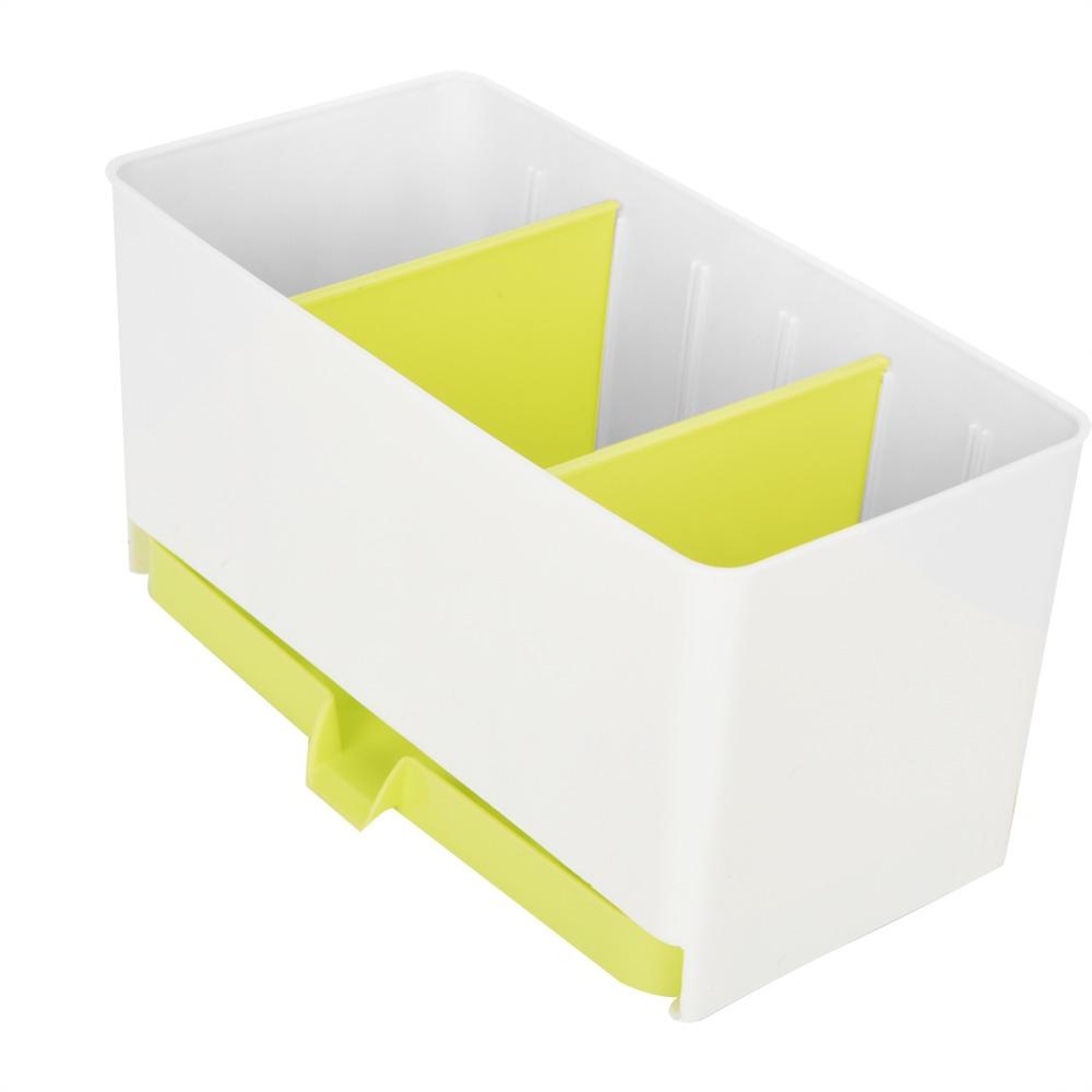 2 Compartments Utensil Holder Organizer Draining Design Draining Rack Basket Kitchen