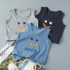 Summer New Children's I-shaped Vest for Small and Medium-sized Boys and Girls Cartoon Printing Crew Neck Single-piece Bottoming Top