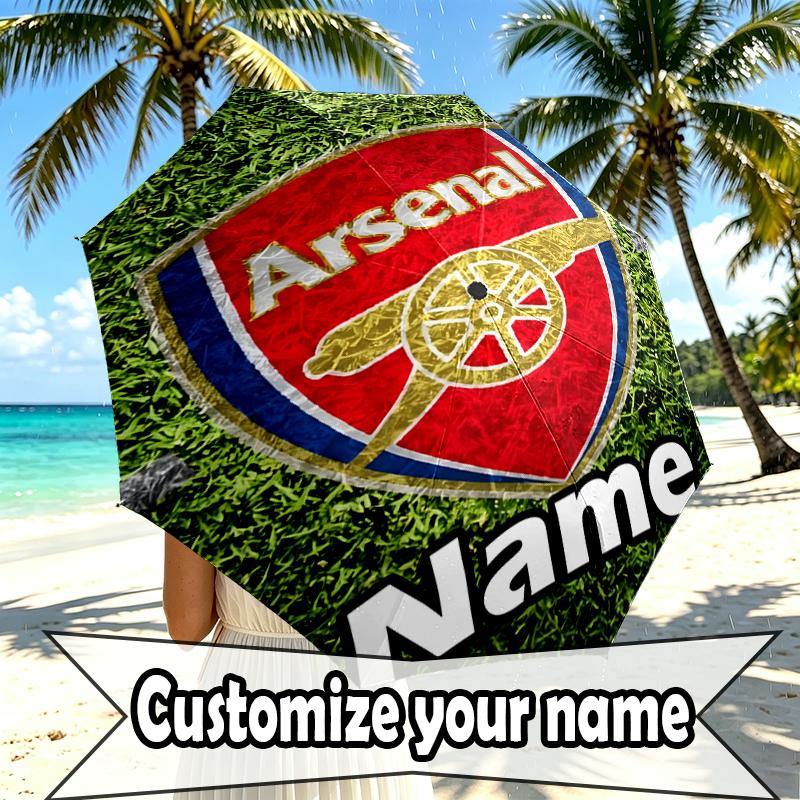Custom Name Personalized football team Print Umbrella, Auto Open Close, 8‑Rib Sturdy Frame, Commute Camping Hiking Use, Birthday Gift