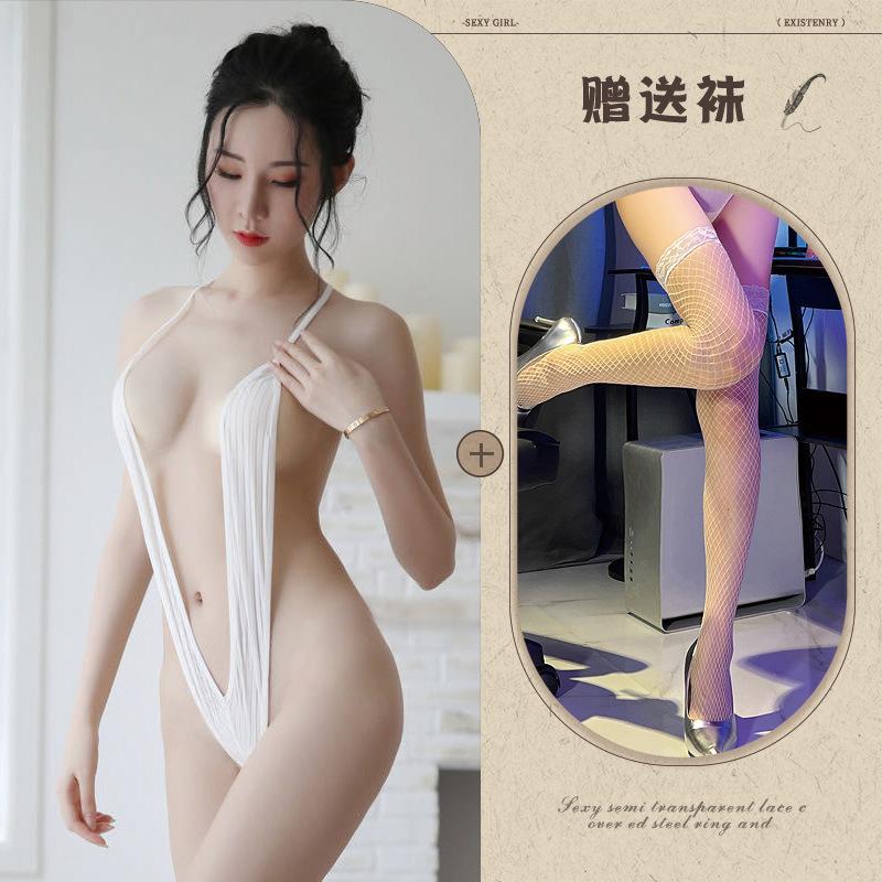 Underwear European and American Vertical Sling Swimsuit Sexy Backless Lace-up One-piece Three-point Bunny Trend Cosplay