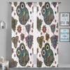 Herdesings Boho Ethnic Owl Sheer Tulle Curtains Chiffon Drapes 2 Panels Window Curtains for Living Room Bedroom Kitchen Decor