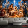 2D Flat 2D Flat - 2D Flat 1pc Scene Backdrop With Angel Animals Stars Lights For Christmas Decor Holiday