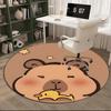 Bear Friends Greeting round carpet Chair cushion Round Entryway Rug, Soft Round Rugs for Living Room, Bedroom, Circle Carpet decor gifts