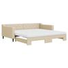 VidaXL Daybed with Trundle and Mattress Cream 100x200 Cm Fabric 3197453