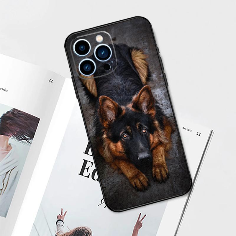 Deutscher Schäferhund-Telefonkasten für iPhone 11 12 13 14 15 Pro Max Plus 12 13 Mini 7 8 SE X XR XS MAX Abdeckungsschale