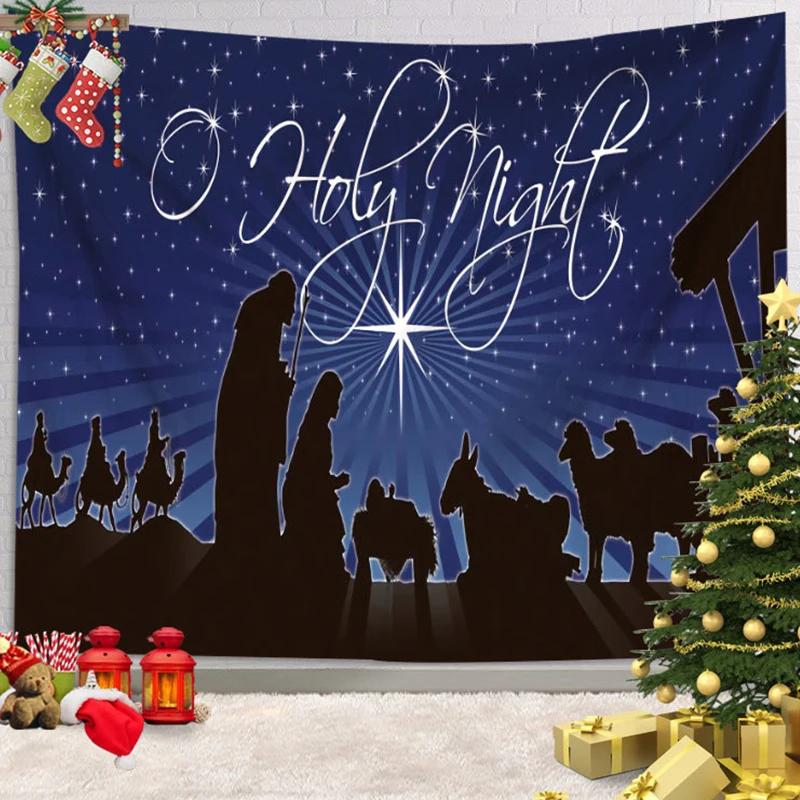 

Ashou Merry Christmas Tapestry Wall Decor Hanging Room Decoration Christmas Tree Decorations Santa Claus Tapestry Home Decor 74x94cm(29x37in)