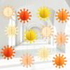 12PCS Boho Sun Party Decorations Balls Boho Sun Birthday Party Hanging Pom Poms Honeycomb First Trip Around The Sun Boho Sun Party Tissue Balls for
