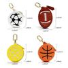 Sporty Basketball Coin Purse Cartoon Ball-Shaped Headphone Pouch Small Waterproof Storage Bag for Earphones & Accessories