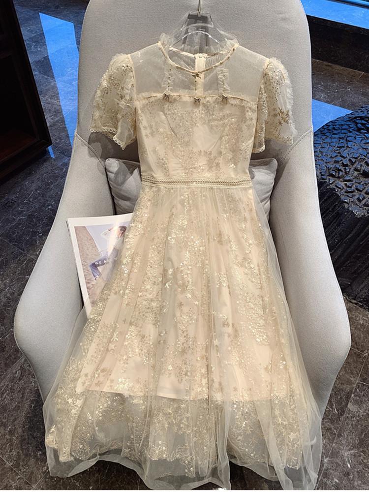 

Летние шикарные прозрачные сетчатые платья с цветочной золотой пылью, женские винтажные платья с вышивкой и бисером, вечернее платье для выпускного вечера XXL абрикосовый