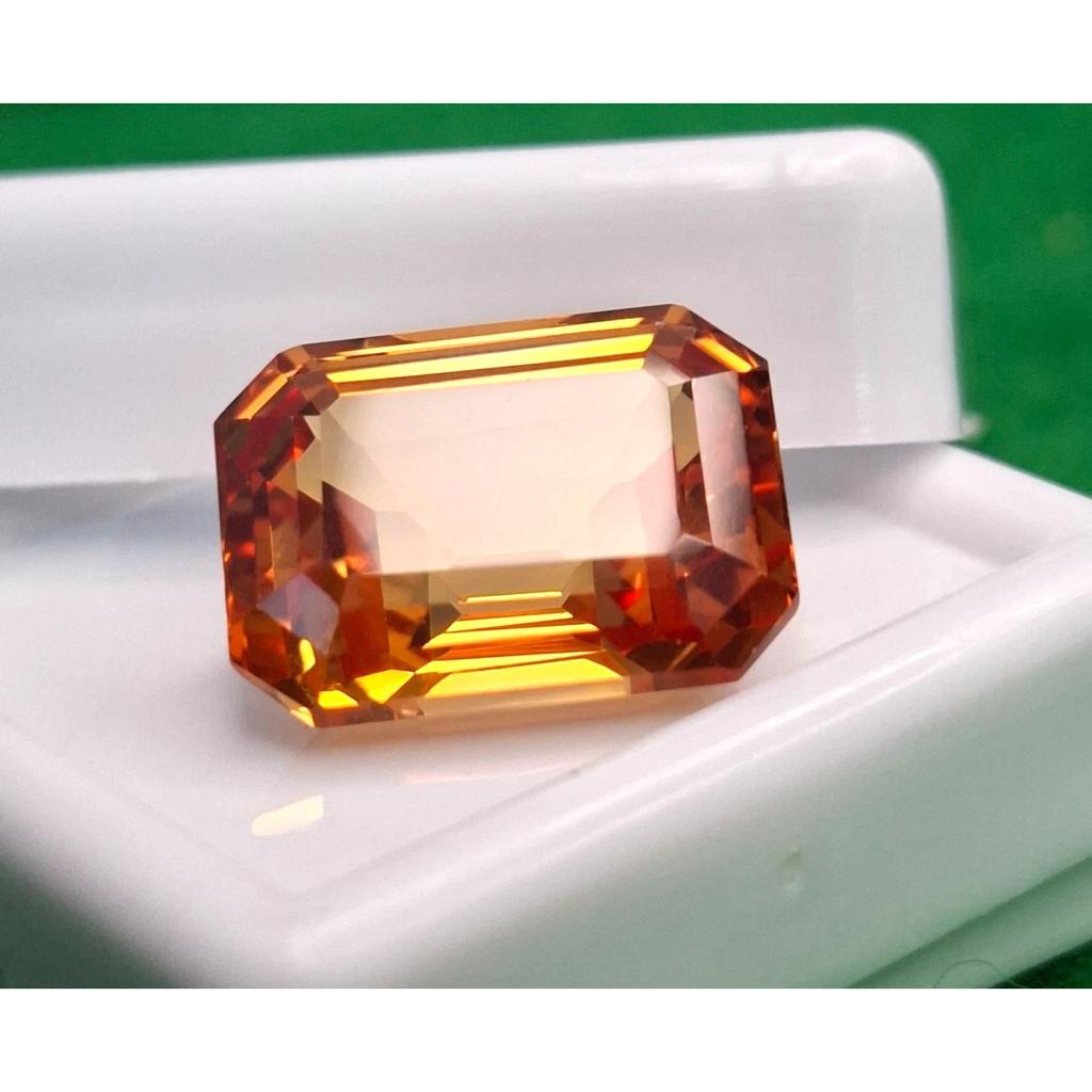 11-13 Ct Natural Padparadscha Sapphire Emerald Cut Beautiful Loose Gemstone