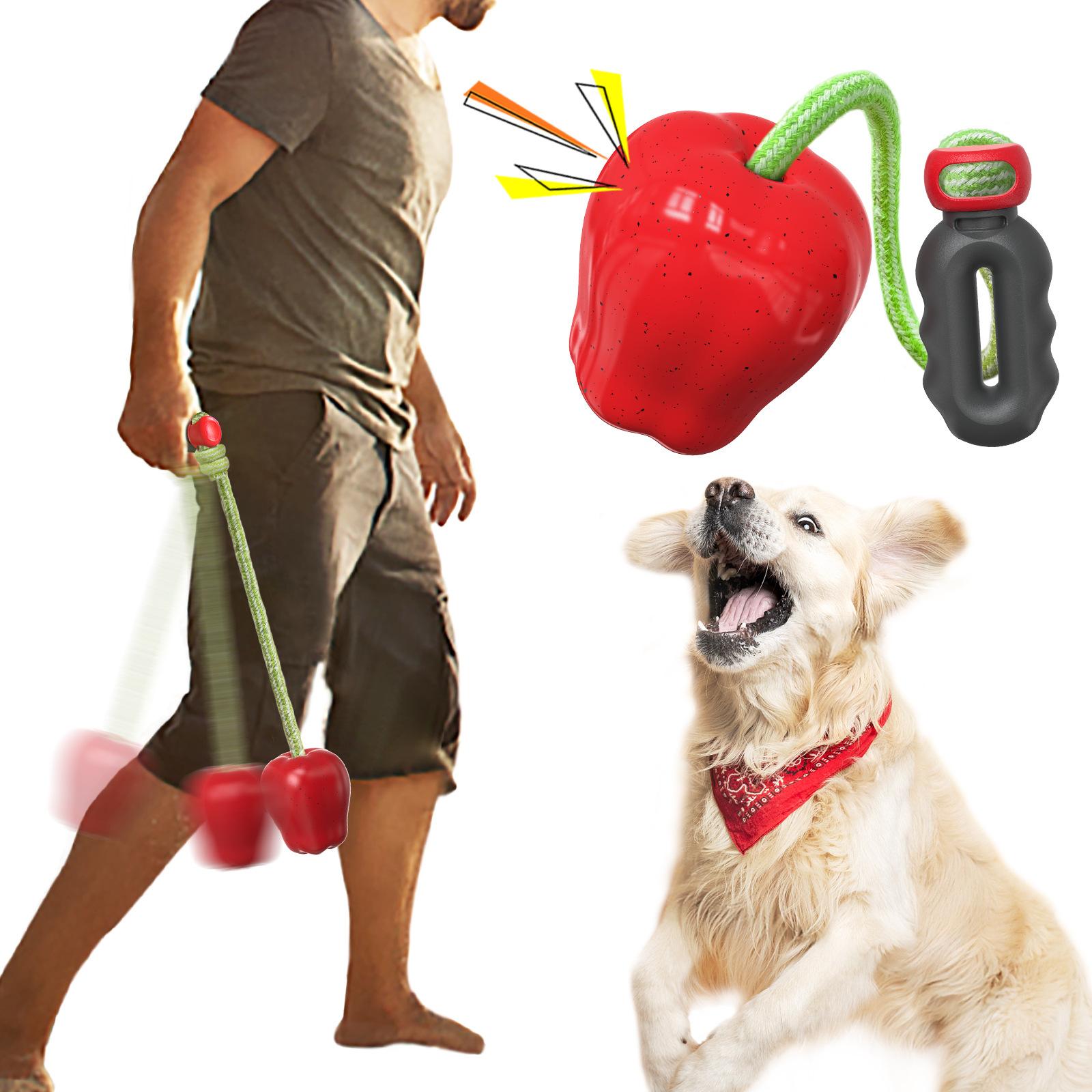 

HWPG-01 Dog Fetch Catch Throw Toy Apple Fruit Pet TPR Toy (BPA Free,CPC/FDA/RoHS Certified) Red