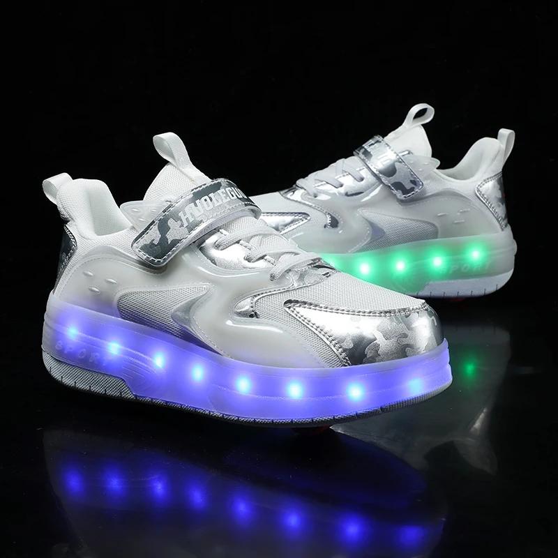 New Roller Skates with Lights Detachable Multi-functional Wheel Shoes Student Street Roller Skates Sports Shoes