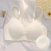Women's Solid Color Seamless Bra Push-Up Outer Expansion Type Anti-Drooping Side Boob Control Wire-Free Underwear