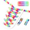 1 Pair Magnetic Lock Shoelaces for Sneaker Rainbow Gradient Flat Elastic Shoelace Adults Kids No Tie Shoe Laces Shoe Accessories