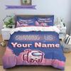 Among Us Custom Name Pattern Bedding,Quilt Set Quilt Cover Pillowcase Home Birthday Gift(1 * Duvet Cover + 2 * Pillowcase, Without Core)