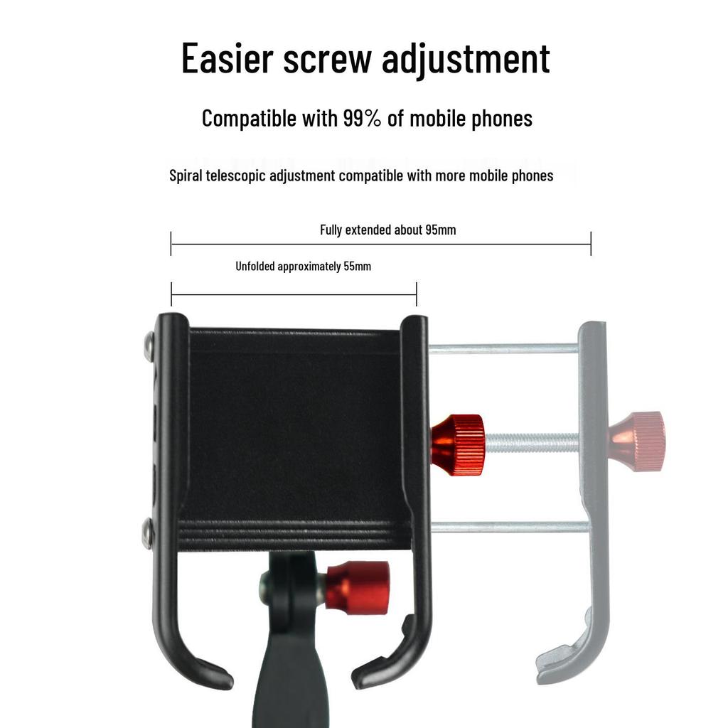 Aluminum Alloy 360° Rotating Shock-Absorbing Phone Holder for Road and Mountain Bikes