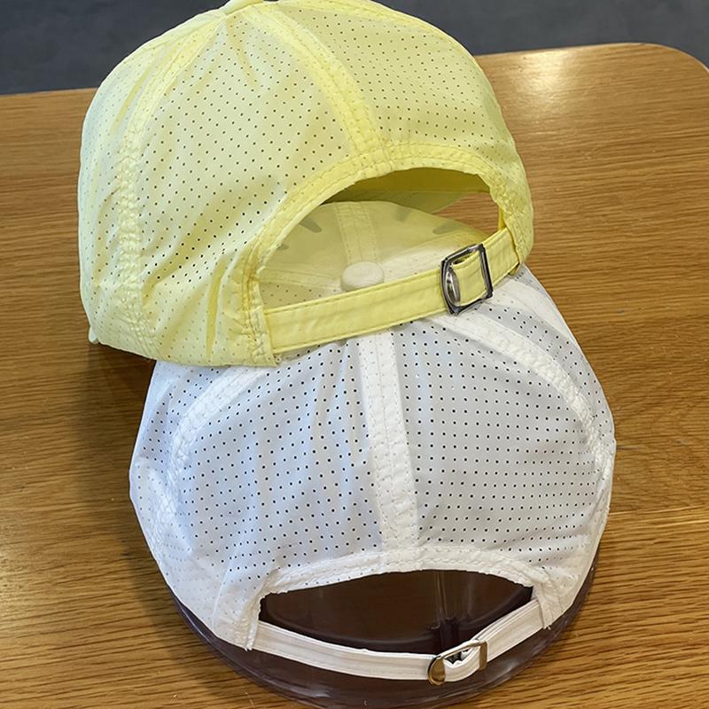 Letter N Embroidery Summer Baseball Cap For Women Men Quick Drying Mesh Breathable Peaked Hat Solid Color Outdoor Sunshade Caps