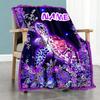 Purple Turtle Customize Your Name Blanket Cozy Customizable Blanket Soft Warm Cozy Versatile for Picnics Couch Sofa Seaside Four Seasons Universal