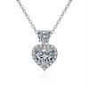 New Fashion 925 Sterling Silver Jewelry Round Zircon Pendants Necklaces Women Fine Semi Rhinestone Circle Clavicle Chain Choker