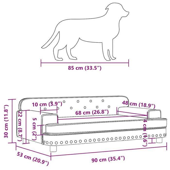 VidaXL Dog Bed, Pet Sofa with Wooden Frame, Basket for Puppies Indoor House, Cream 171877