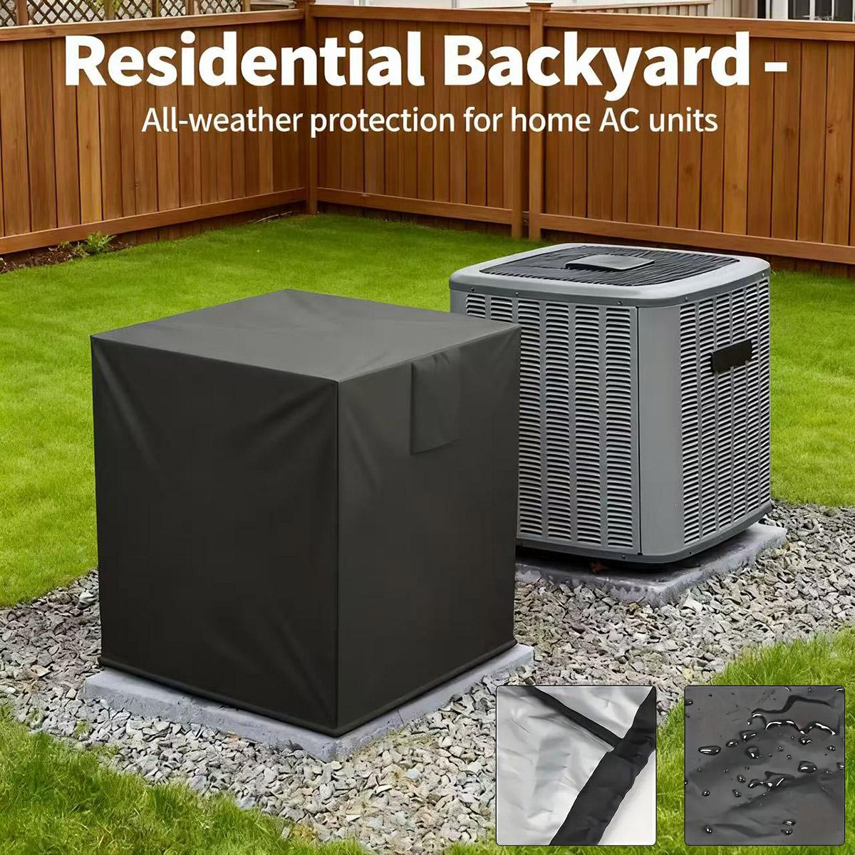 

Central Air Conditioner Cover - Outdoor Winter Protective Air Conditioner Cover External Protective Cover 30x30x32inch чёрный