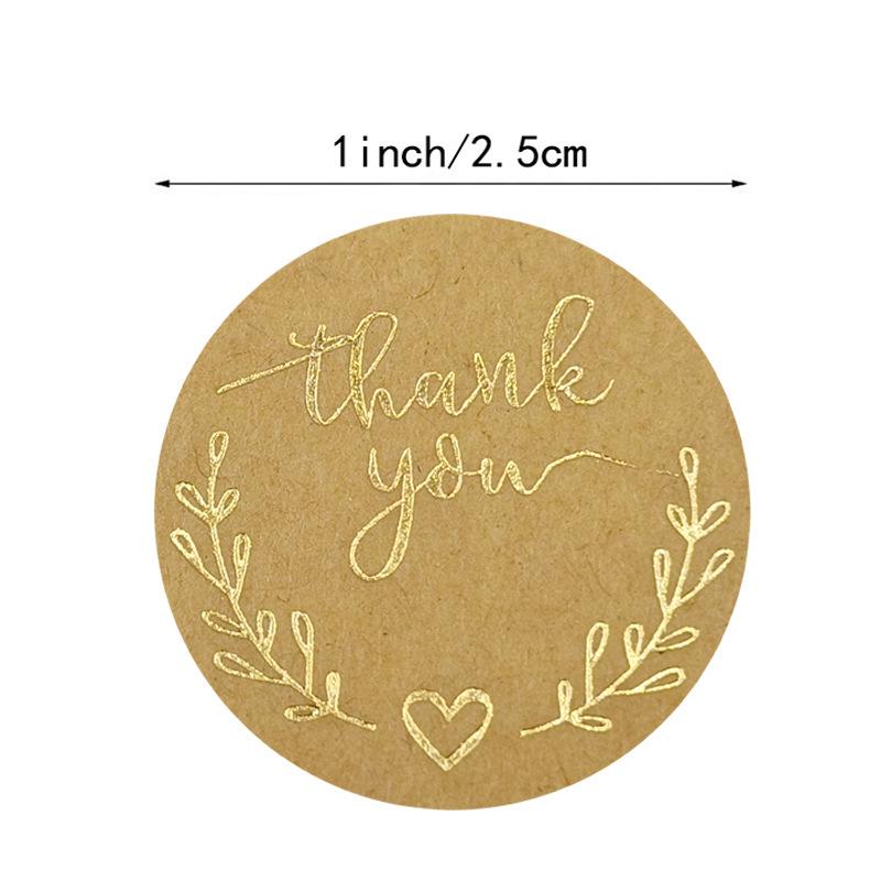 Kraft Paper Wheat Ear Thank You Stickers for Gift Packaging and Sealing
