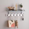Solid Wood Wall-Mounted Entryway Coat Hook with Storage Shelf