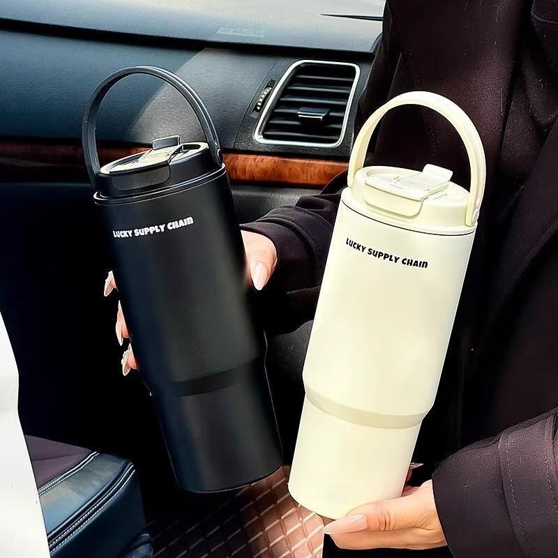 MOZHOU Large Capacity Insulated Tumbler with Tea Infuser and Handle