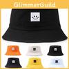 Chapéu Bucket de Pescador Dobrável com Patch de Rosto Sorridente Para Homens e Mulheres Unisex Diversão ao Ar Livre