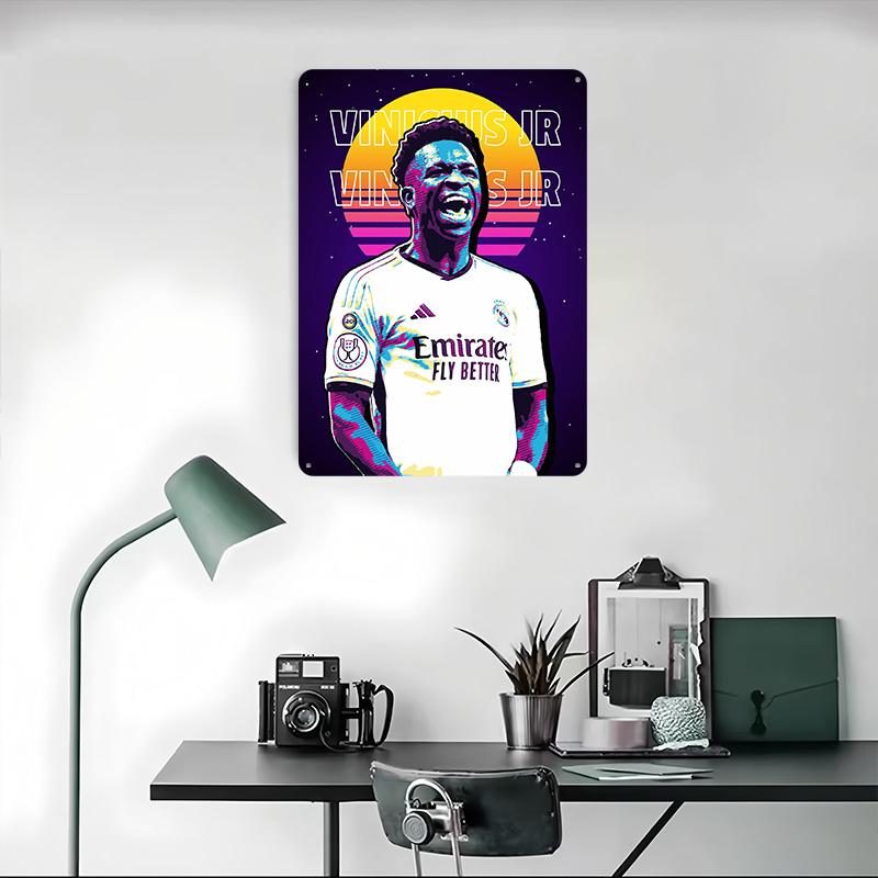 Fotbalista 07 Tištěný plakát Personalizované nástěnné umění Retro Vintage kovové plechové cedule pro domácí kancelářskou výzdobu Dekorace herny