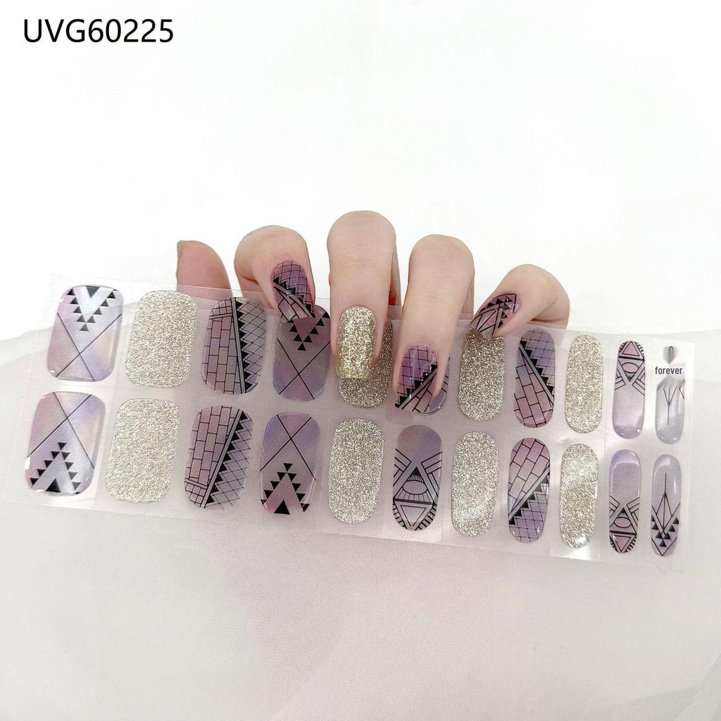 Transparent Nude UV Gel Nail Art Stickers: Semi-Cured, Semi-Baked Manicure Sheets