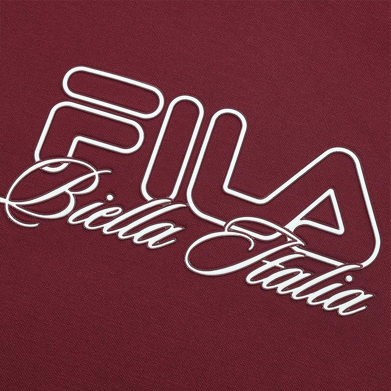 Fila Fashion Casual Fleece Hooded Sweatshirt Women Tops Rose-Red F11W519218FWI